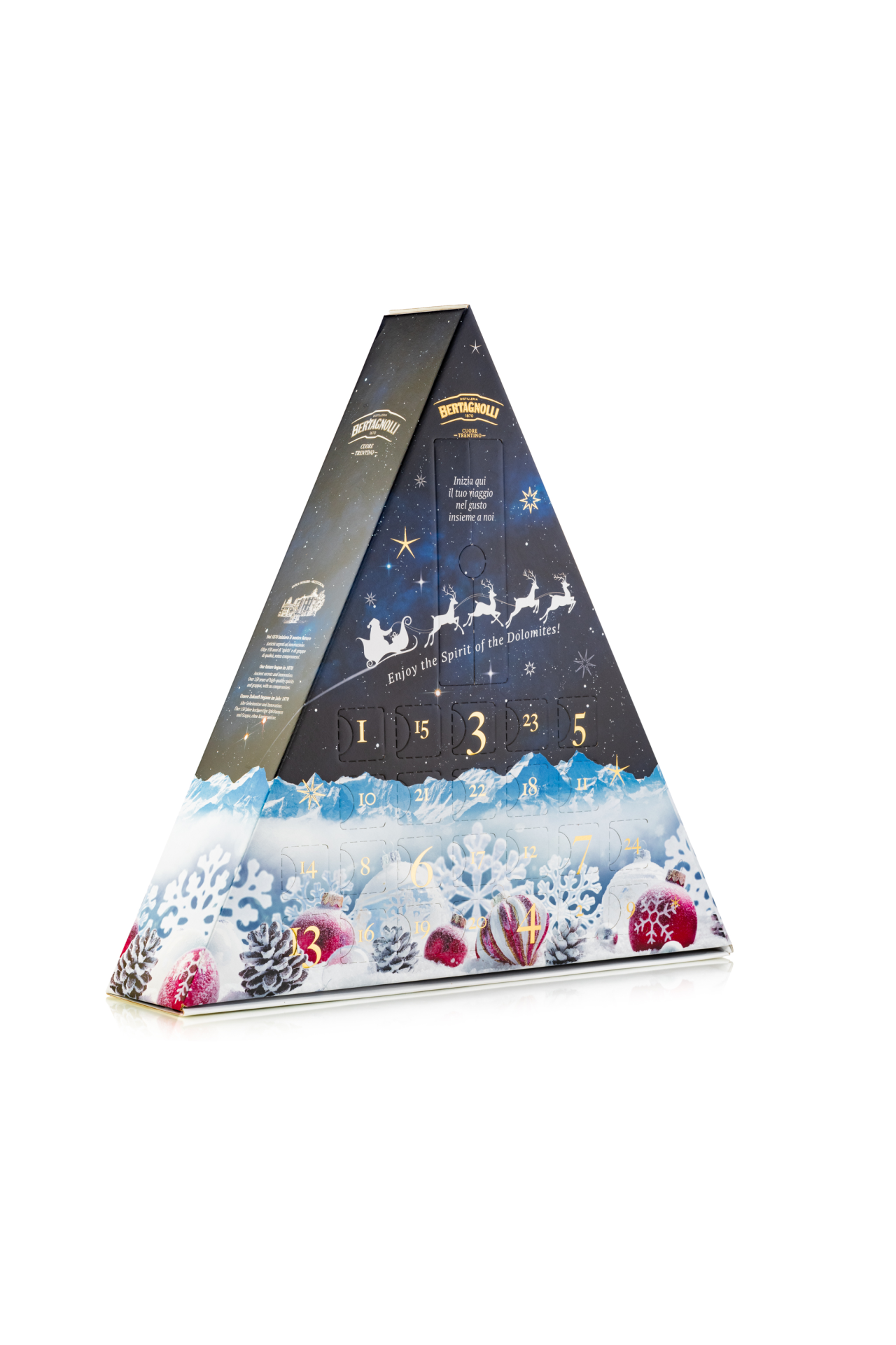 Calendario dell'Avvento Bertagnolli 24 Minis 2cl e 1 calice